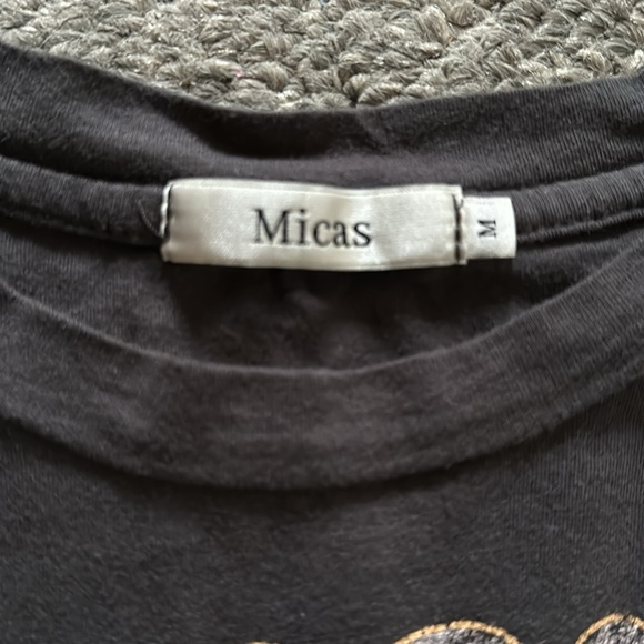 Micas Graphic Print The Doors Dark Gray Cropped Tee - Picture 5 of 6